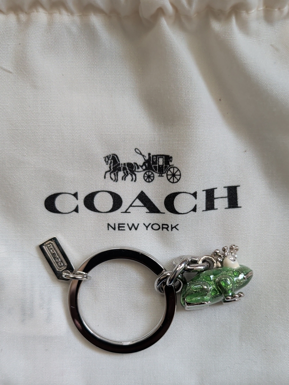 Coach Frog Prince Enameled Keychain With Swarovski Crystals (92448) EUC - Picture 2 of 7